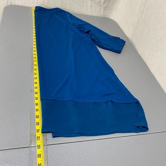 Susan Graver Womens Liquid Knit Tunic Top Size 2X Asymmetric Stretch Mature Blue - Picture 11 of 12